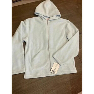 Girls New with Tags Fleece Zip Up Size 14/16 Light Blue Color